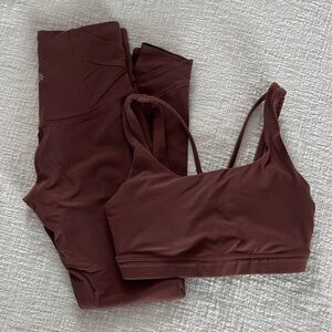 Athleta mauve/ nude bra and matching leggings set